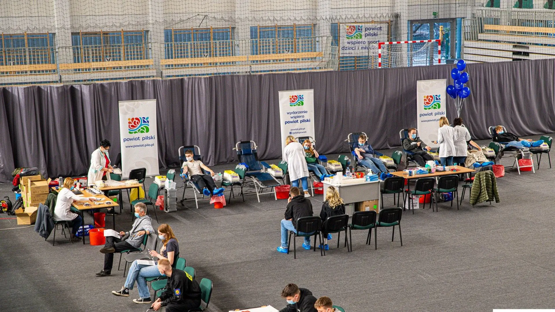 Zbiórka krwi w Powiatowej Hali Sportowej przy Pola w Pile